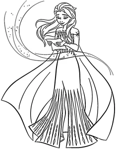 coloriage Reine Des Neiges 2 pour enfants a imprimer