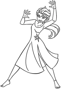 coloriage Reine Des Neiges 2 à imprimer pour enfant de 8 ans