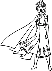 coloriage Reine Des Neiges 2 à imprimer pour enfant de 7 ans