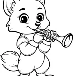 coloriage Renard pour enfant de 3 ans