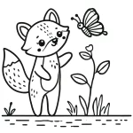 coloriage Renard à imprimer pour enfant de 8 ans