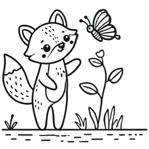 coloriage Renard à imprimer pour enfant de 8 ans