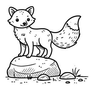 coloriage Renard pour enfant de 2 ans
