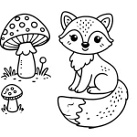 coloriage Renard pour enfant de 3 ans