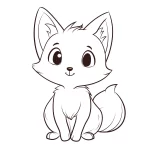 coloriage Renard pour enfant de 3 ans