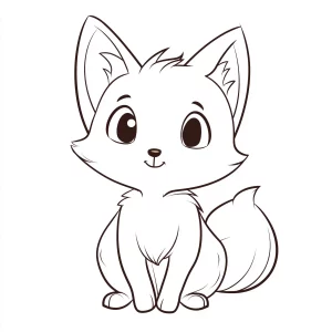 coloriage Renard pour enfant de 3 ans