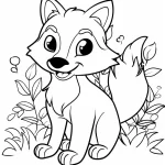 coloriage Renard pour enfant de 3 ans