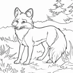 coloriage Renard pour enfant de 8 ans