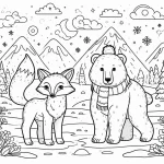 coloriage Renard a imprimer pour enfant de 4 ans