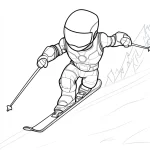 coloriage Ski pour enfants a imprimer gratuit