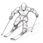 coloriage Ski à imprimer pour enfant de 10 ans