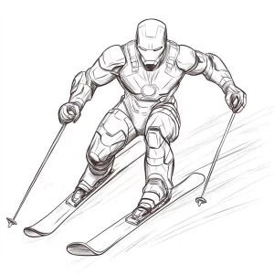 coloriage Ski à imprimer pour enfant de 10 ans