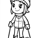 coloriage Ski pour enfants à imprimer
