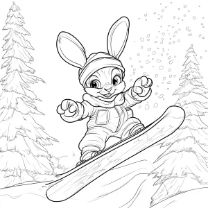 imprimer coloriage Ski pour enfant
