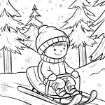 coloriage Ski pour enfant de 7 ans