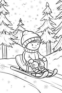 coloriage Ski pour enfant de 7 ans