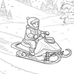 coloriage Ski pour enfant de à imprimer