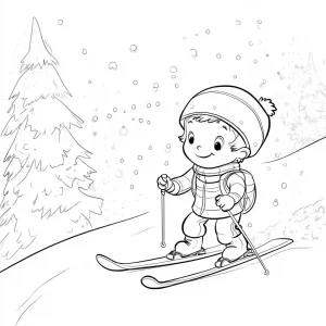 coloriage Ski d
