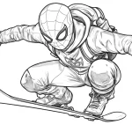 coloriage Ski à imprimer pour enfant de 3 ans