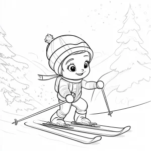 coloriage Ski à imprimer pdf gratuit