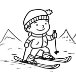 coloriage Ski educatif pour enfant
