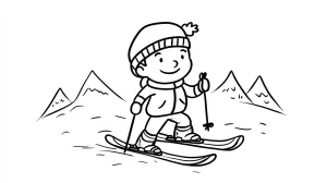 coloriage Ski educatif pour enfant