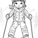 coloriage Ski à imprimer pdf gratuit