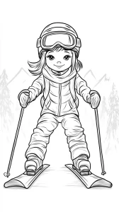 coloriage Ski à imprimer pdf gratuit