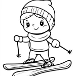 coloriage Ski à imprimer gratuitement