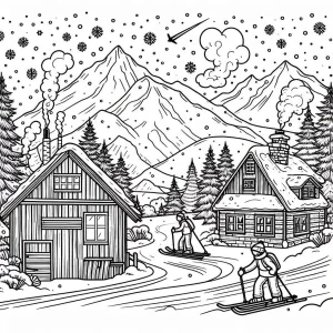 coloriage Ski d