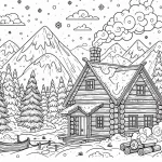 coloriage Ski et découpage à imprimer
