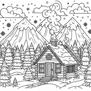 coloriage Ski et découpage à imprimer