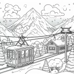 coloriage Ski pour enfant de 2 ans