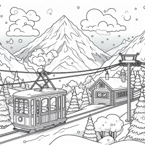 coloriage Ski pour enfant de 2 ans