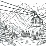image de coloriage Ski pour enfant