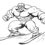 coloriage Ski à imprimer pour enfant de 10 ans