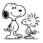 coloriage Snoopy a imprimer pour enfant de 4 ans