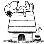 coloriage Snoopy à imprimer pour enfant de 9 ans