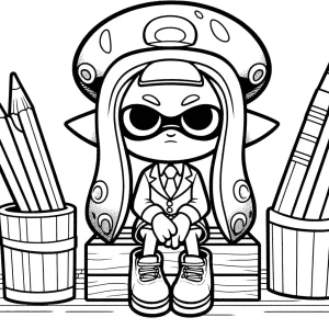 coloriage Splatoon et decoupage