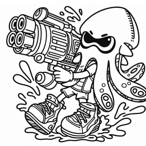 coloriage Splatoon pour enfant de 7 ans