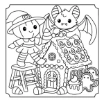 coloriage Spooky Cozy à imprimer pour enfant de 12 ans