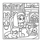 coloriage Spooky Cozy a dessiner et imprimer