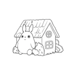 coloriage Susuwatari dans une maison gratuit à imprimer