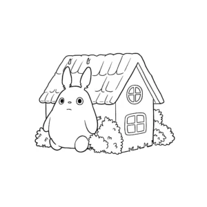 coloriage Susuwatari dans une maison gratuit à imprimer
