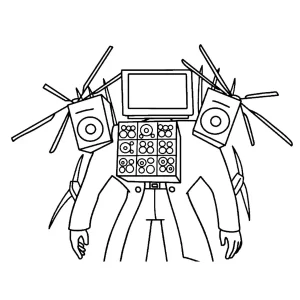 coloriage TV Man à imprimer pour enfant de 3 ans