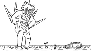 coloriage TV Man pour enfants à imprimer