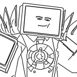 coloriage TV Man et découpage à imprimer
