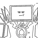 imprimer coloriage TV Man pour enfant