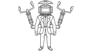 coloriage TV Man d