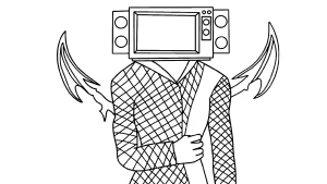 coloriage TV Man pour enfant